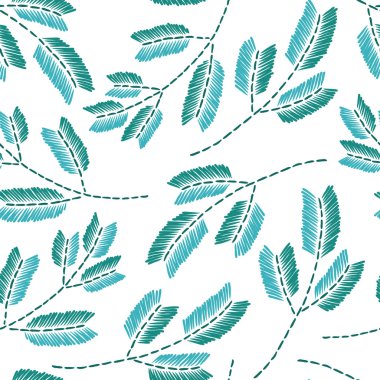 Güzel vintage el çekilmiş yaprak seamless modeli. Şirin dekorasyon ev dekorasyonu için. Nakış dikiş taklit.