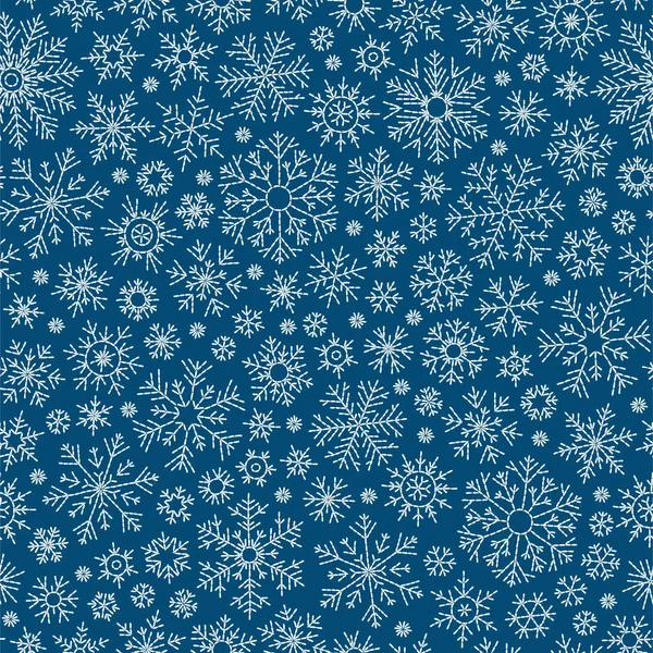 Flocons Neige Motif Sans Couture Chute Neige Noël Répétition Toile — Image vectorielle