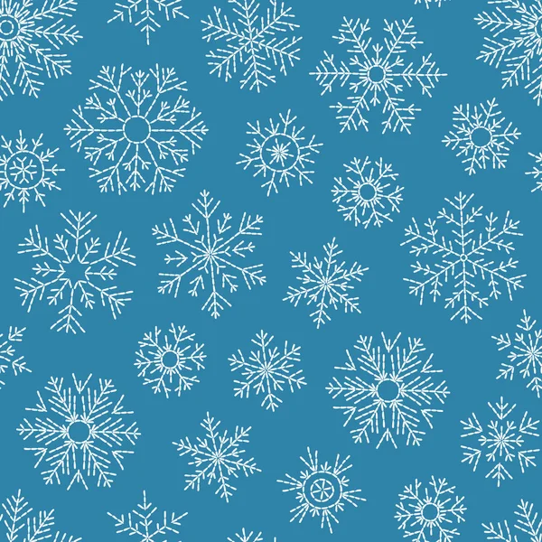 Сніжинки Безшовний Візерунок Різдвяний Фон Снігопадами — стоковий вектор
