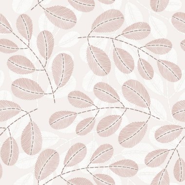 Güzel vintage el çekilmiş yaprak seamless modeli. Şirin dekorasyon ev dekorasyonu için. Nakış dikiş taklit.