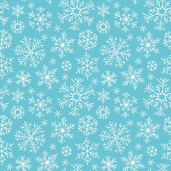 Χριστούγεννα Χωρίς Συγκόλληση Doodle Μοτίβο Νιφάδες Χιονιού — Διανυσματικό Αρχείο