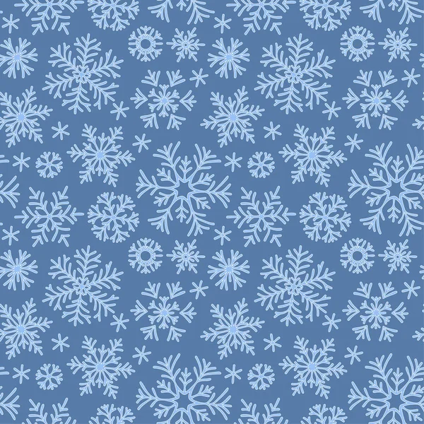 雪のシームレスなパターン 降雪クリスマス繰り返し背景 — ストックベクタ