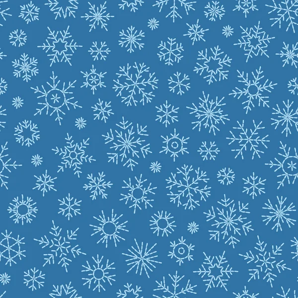 手描き落書きのシームレスなパターン 暗い背景に白い雪 カード 招待状 包装のための Web デザイン — ストックベクタ