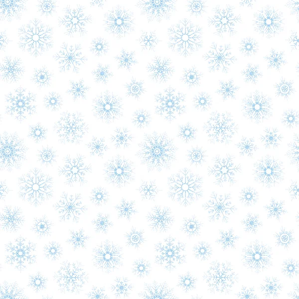 Patrón Sin Costura Abstracto Caída Copos Nieve Azules Sobre Fondo — Vector de stock