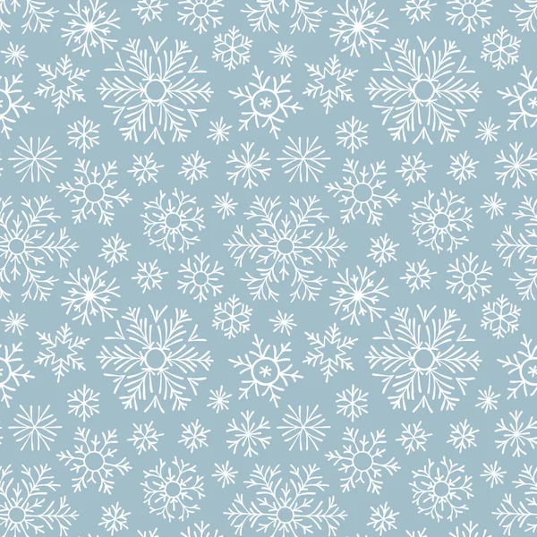 Ручной Рисунок Швов Белые Снежинки Тёмном Фоне Например Текстиль Оберточная — стоковый вектор
