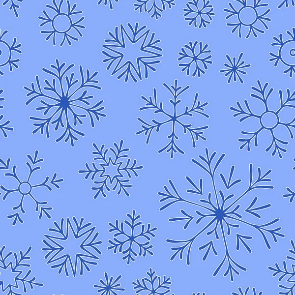 Ручной Рисунок Швов Синие Снежинки Тёмном Фоне Например Текстиль Оберточная — стоковый вектор