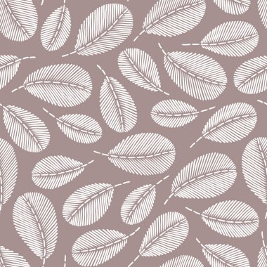 Güzel vintage el çekilmiş yaprak seamless modeli. Şirin dekorasyon ev dekorasyonu için. Nakış dikiş taklit.