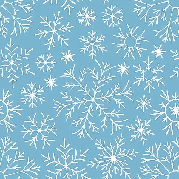 Elle çizilmiş doodle seamless modeli. Karanlık bir arka plan üzerinde beyaz kar taneleri. İçin ambalaj kağıt, kart, davet, duvar kağıdı, kumaş, tekstil, web tasarım.