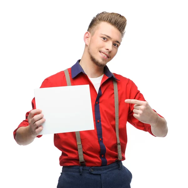 Young Man Dressed Rock Roll Rockabilly Style Retro Style Hairstyle — Stock Photo, Image