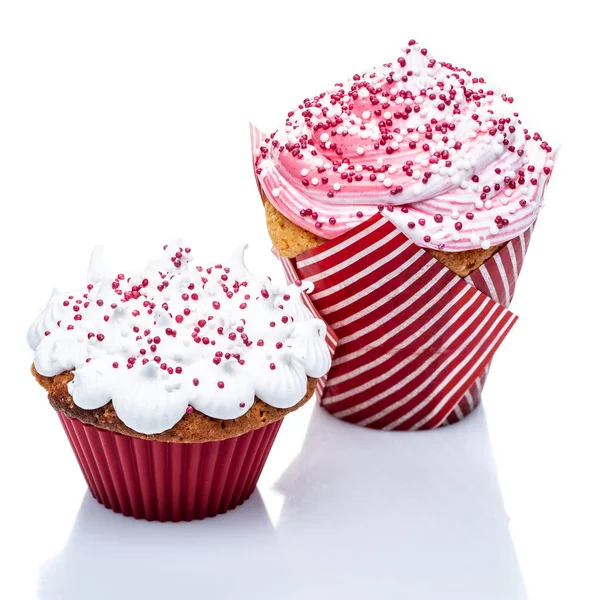 Christmas Decorated Sweet Cupcakes — Stock Photo, Image