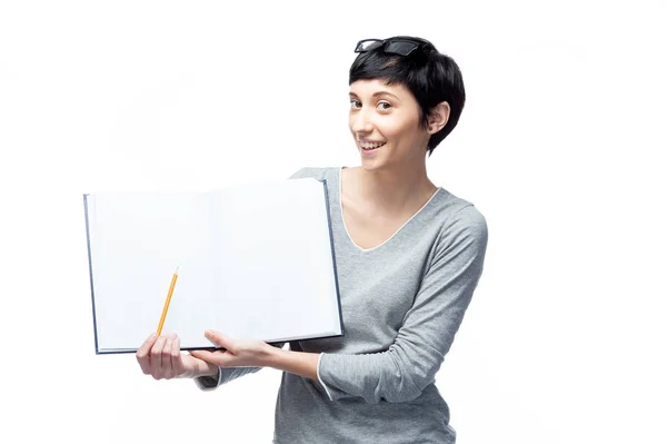 Smiling woman student, teacher or business — Stock Photo, Image