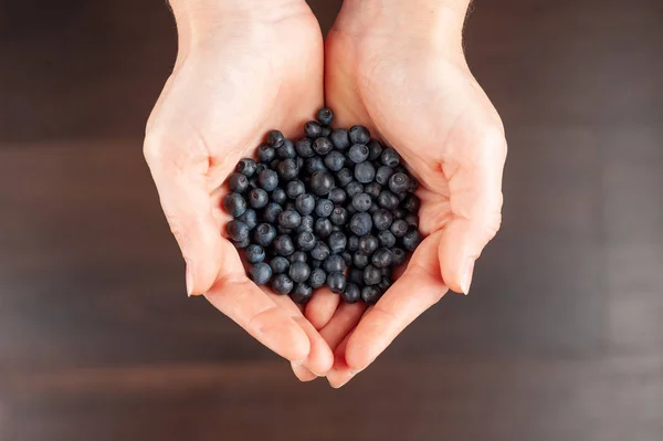 Woman's hand with blueberries — Stock Photo, Image