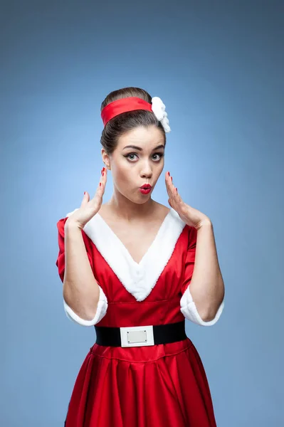 Young woman  wearing colorful old-fashion clothes — Stock Photo, Image