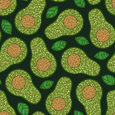 Düz renkli avokado koyu arka plan dikişsiz p