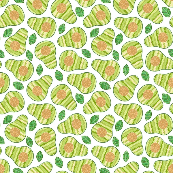 Векторный фон с фруктовыми ломтиками авокадо — стоковый вектор