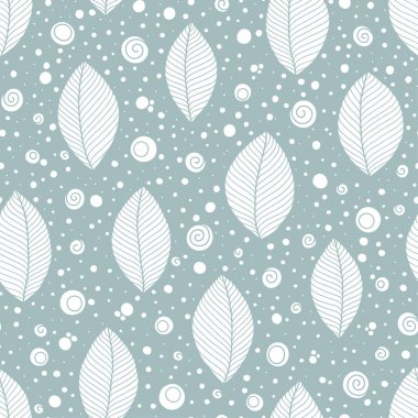 Elle çizilmiş yapraklar. Dikişsiz desen. 