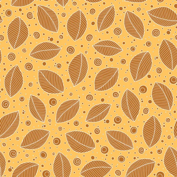 Χωρίς ραφή μοτίβο με χειροποίητα πορτοκαλί φύλλα — Διανυσματικό Αρχείο