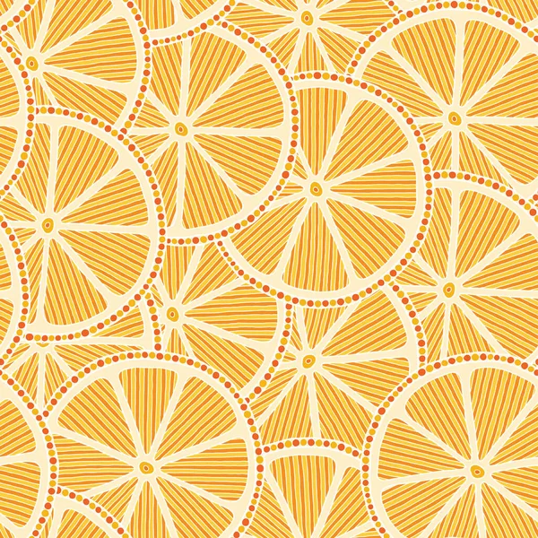 Orangen Scheiben nahtloses Muster. — Stockvektor