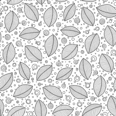 Grafik yaprakları dikişsiz desen. 