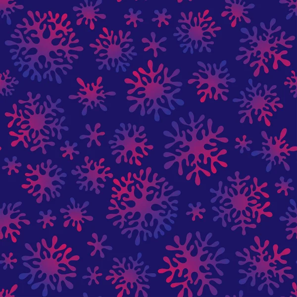 Weihnachten nahtloses Kritzelmuster mit Schneeflocken — Stockvektor