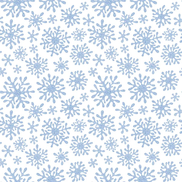 Patrón de garabato sin costuras de Navidad con copos de nieve — Archivo Imágenes Vectoriales