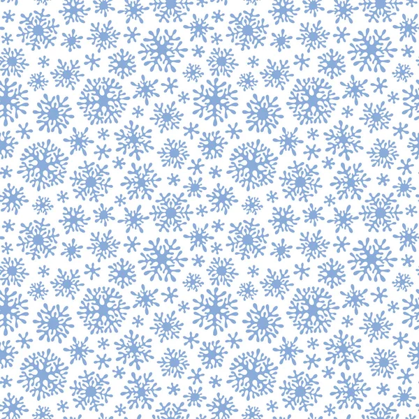 雪の結晶クリスマス シームレスな落書きのパターン — ストックベクタ