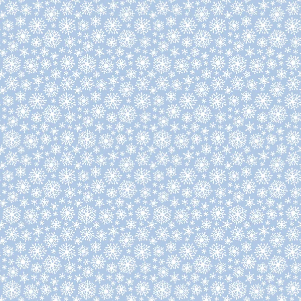 Modèle de doodle sans couture de Noël avec des flocons de neige — Image vectorielle