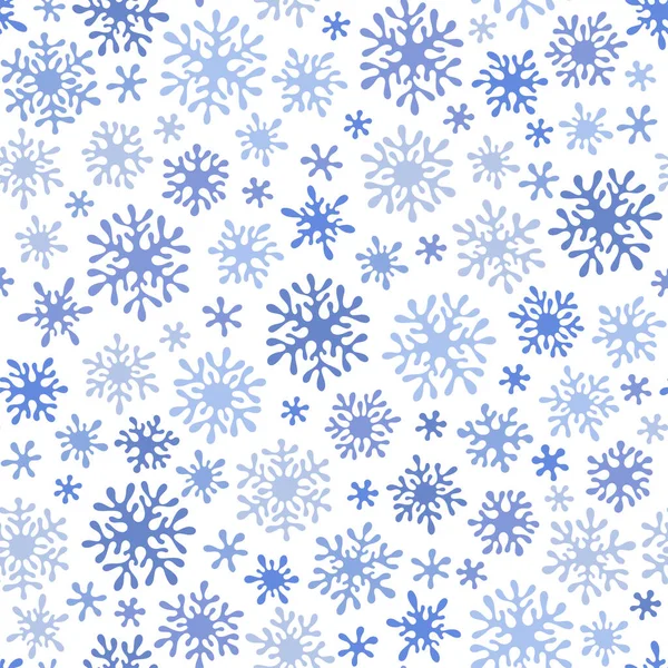 Christmas seamless doodle pattern with snowflakes — Stock Vector