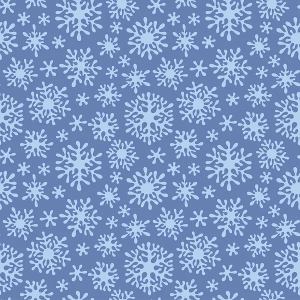 Patrón de garabato sin costuras de Navidad con copos de nieve — Vector de stock