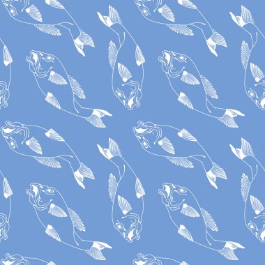 Koi balığı arka planı elle çizilmiş. Sanat, sanat tarzında son derece detaylı. Balık ve çiçek pürüzsüz desen.