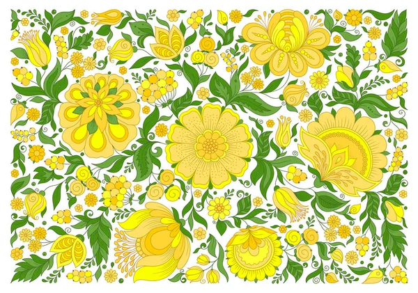 Marco Rectángulo Floral Primavera Con Flores Hojas Para Diseño Hoja — Archivo Imágenes Vectoriales