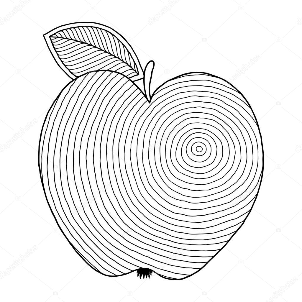 Download Coloring Book Page With Outlines Of Apple Illustration For Kids Education Or Adult Antistress Hand Drawn Doodle Zentangle Style Set Of Illustrations 379234082 Larastock