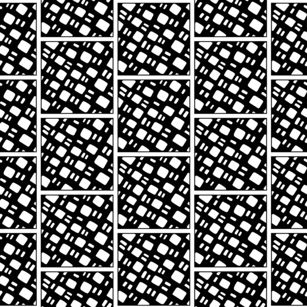 Векторный Плиточный Узор Черно Белый Орнамент Ручной Работы Мозаики Стоковый вектор