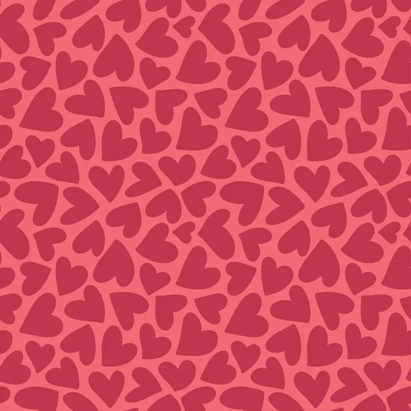 Rote Herzen Nahtlose Muster Illustration Zum Valentinstag Handgezeichneter Hintergrund Vorlage — Stockvektor