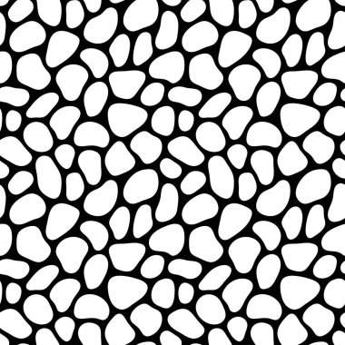 El çizimi polka noktasız desen. Rastgele geometrik çakıl duvar kağıdı. Basit taşlar arka plan. Kumaş ve ambalaj kağıtları için tasarım. Vektör illüstrasyonu