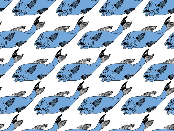 Koi Ryby Pozadí Ručně Kresba Umění Velmi Detailní Stylu Line — Stockový vektor