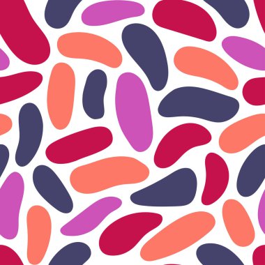 El çizimi polka noktasız desen. Rastgele geometrik çakıl duvar kağıdı. Basit taşlar arka plan. Kumaş ve ambalaj kağıtları için tasarım. Vektör illüstrasyonu