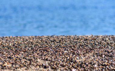 Taşlı sahil. Çakıl taşları. Beach