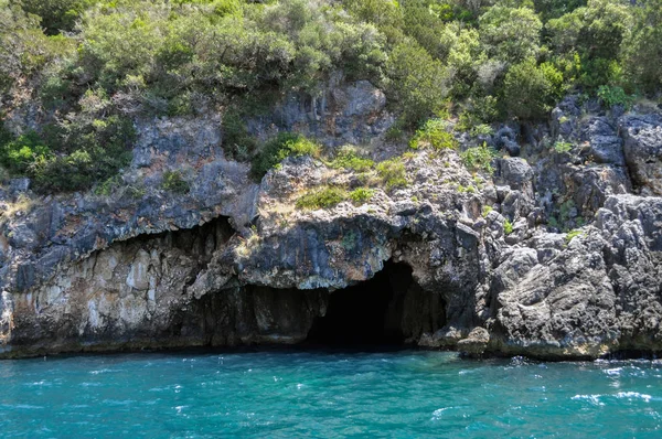 Parga Epir Grecja Zbliża Się Jaskini Morza Obszaru Morza Parga — Zdjęcie stockowe