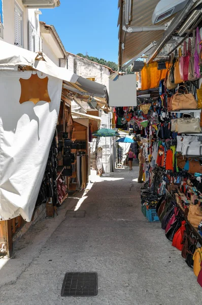 Parga Empirusz Görögország Szűk Sikátorba Város Parga Ajándék Üzlet Ajándéktárgyak — Stock Fotó