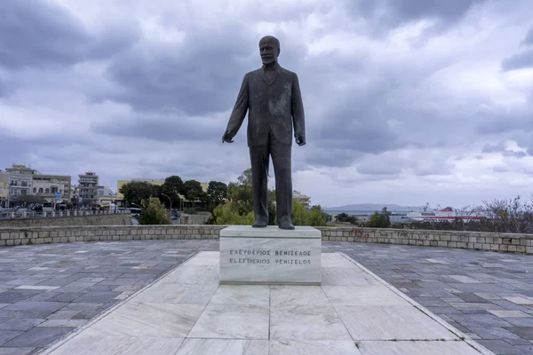 Heraklion, Crete Island / Greece. Statue of Eleftherios Venizelos in the center of Heraklion. Eminent greek leader of the Greek national liberation movement of the early 20th century