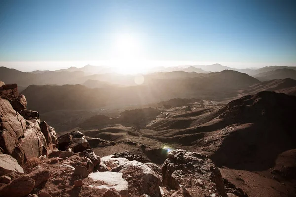 mount musa mavi gökyüzü ile üst şafak