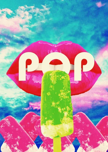 Musikaliska Affisch Popmusik — Stockfoto