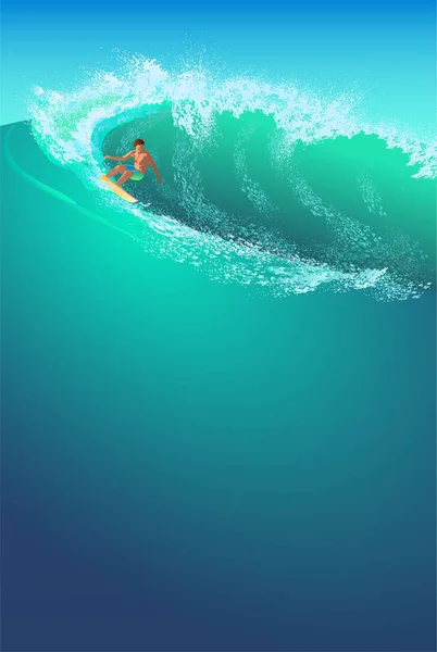 alt metin altında bir yer ile dalga sörfçü kayar