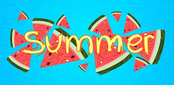 mavi bir arka plan üzerinde sulu yaz karpuz