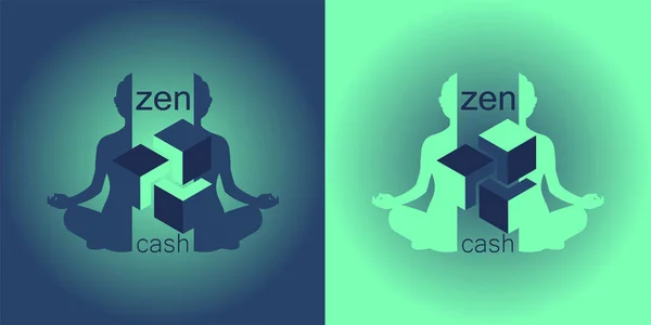 meditasyon bir insan silüeti onun ches üzerinde işareti zencash ile iki parçaya bölünmüş
