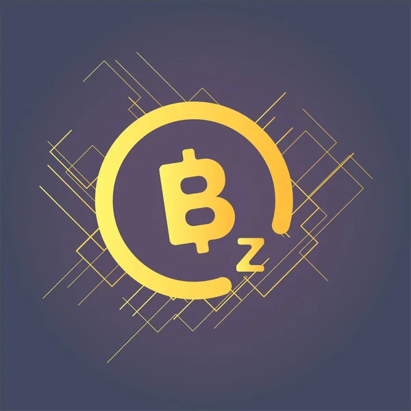 logo bitcoinz 1 ile soyut doğrusal illüstrasyon