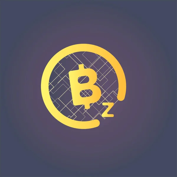 logo bitcoinz 1 ile soyut doğrusal illüstrasyon