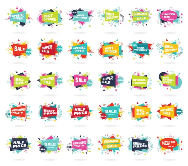 Set Colorful Backgrounds Shopping Sale White Background — Stock Vector