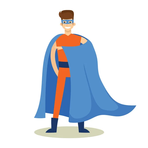 Superhjälte Seriefiguren Isolerad Vit Bakgrund — Stock vektor